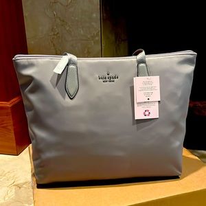 Kate spade gray tote bag with small attached bag